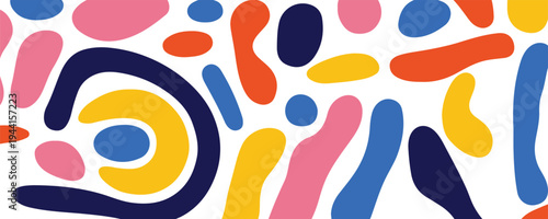 Vibrant abstract art with colorful shapes and swirling patterns