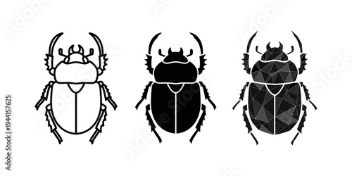 Three Scarab Beetle Styles