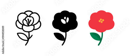 Minimalist floral designs: outline, silhouette, and colorful blooms