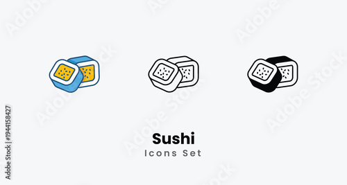 Sushi icons set vector stock illustration
