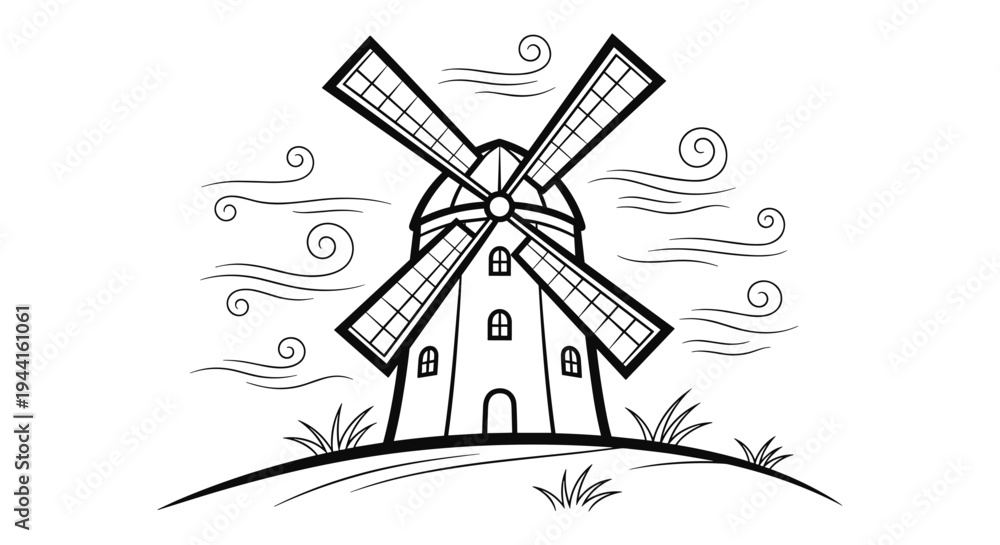 Obraz premium Windmill Illustration