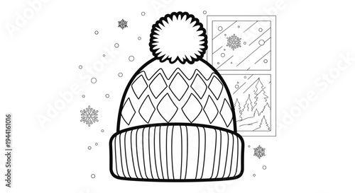 Winter Hat Coloring Page