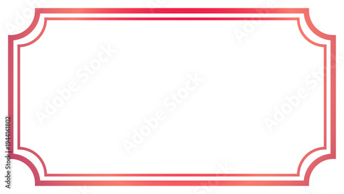 シンプルなレッドのラインフレーム 16:9サイズ