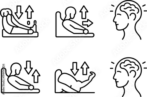 Arm wrestling strength competition icon set, muscle power challenge concept, competitive sport symbol, human arm force comparison, flat vector illustration