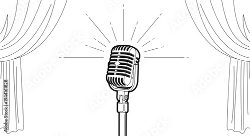 Vintage Microphone on Stage