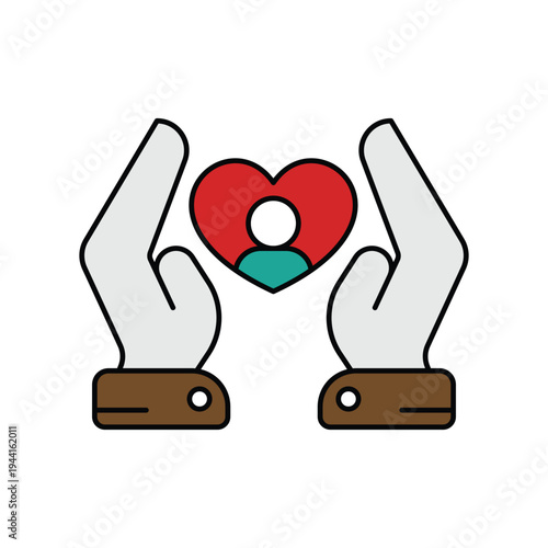 Loyalty icon with white background vector stock illustration