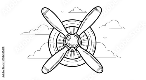Airplane Propeller in Sky