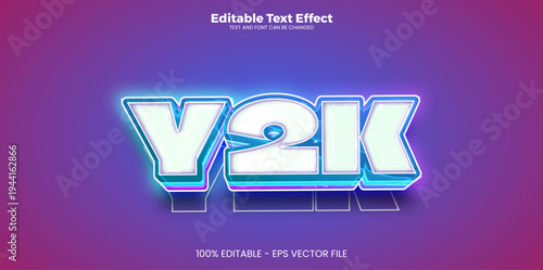 y2k new editable text effect in new modern trend style