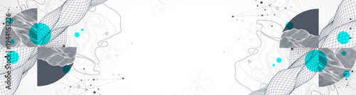Abstract wireframe background. Modern science or technology art elements. Surface illustration.