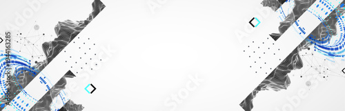 Halftone theme Vector. Science abstract wireframe art background.