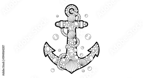 Nautical Anchor Seashell Design