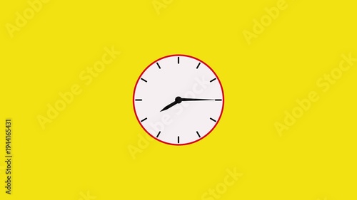 Clock icon flat style 24 hours day fast speed with moving timer clock rotation.