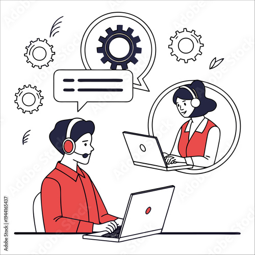 Online Video Conference Meeting – Flat Vector Illustration