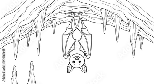 Cute Bat Hanging Upside Down