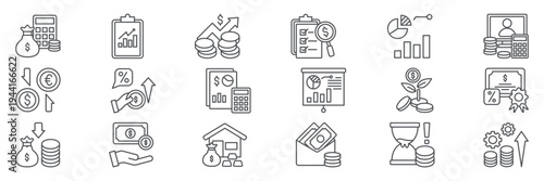 Accounting icon set vector illustration concept