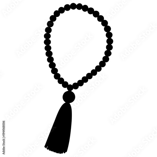 Vector silhouette of prayer beads icon