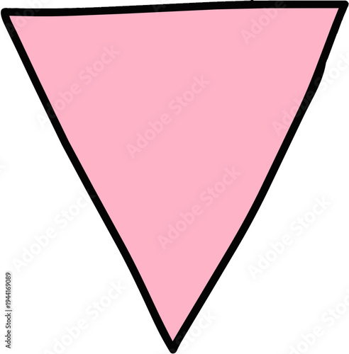 Pink triangle bunting flag doodle style vector, party garland pennant clipart