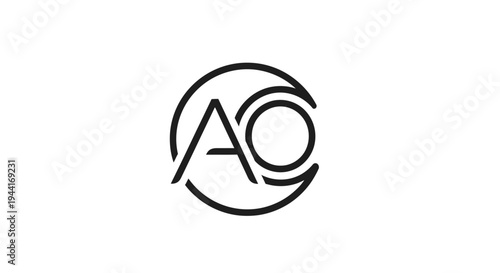 Minimalist Monogram Logo Design with Interlocking A and G Letters in a Circle.