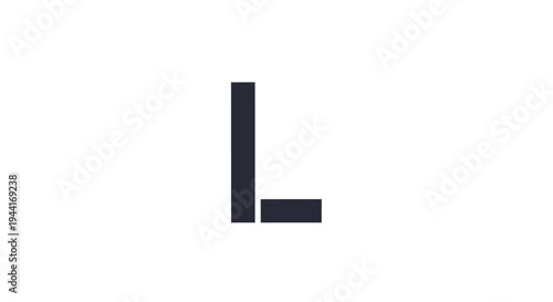 Minimalist dark purple letter L on a clean white background showcasing a simple and modern typographic design.