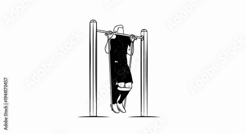 Person performing assisted pull-ups with a resistance band on a bar