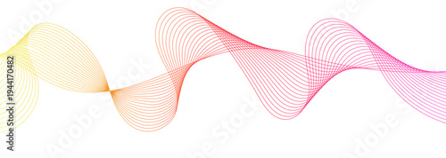 Rainbow Wave Curve Lines Abstract Background with Flowing Particles and Digital Energy Technology Concept.