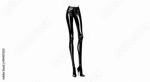 Black high-waisted skinny jeans with buckled details and stiletto boots