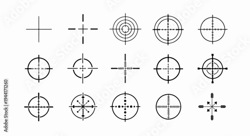 Collection of various crosshair and reticle targeting icons