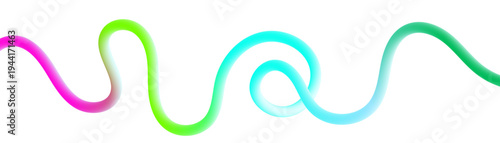 Curved Color Lines Pattern with 3D Rainbow Ribbon Shapes and Abstract Wave Gradient Vector Background.