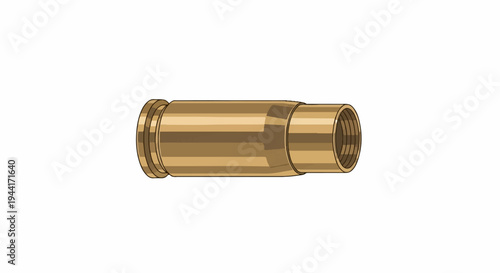 Close-up illustration of a brass cartridge casing on a white background