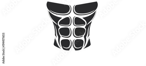 Stylized graphic of a well-defined six-pack of abs