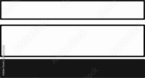 Abstract composition with two white rectangles separated by a thin line over a black rectangle