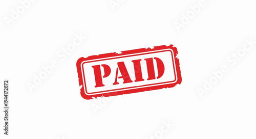 Red rectangular stamp imprinted with the word PAID