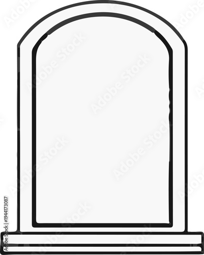 Arched monument or tombstone silhouette with a base