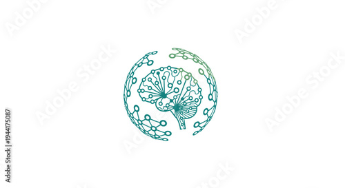 Artificial Intelligence Brain Network Concept, Digital Mind Technology