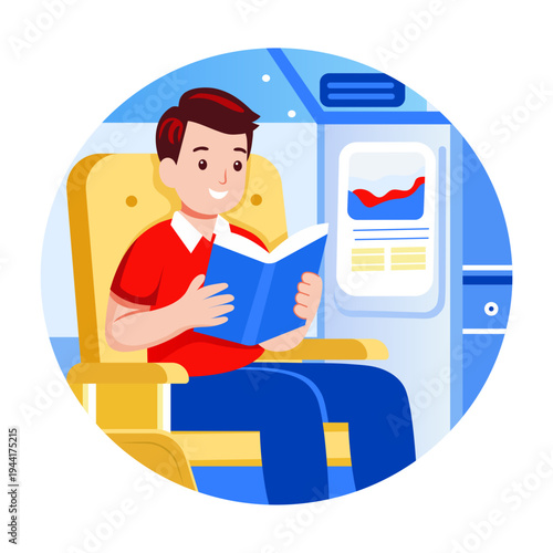 A flat style illustration of a passenger