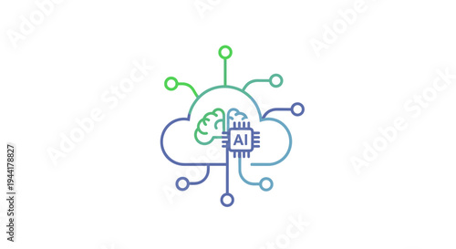 Artificial Intelligence Network Concept with Brain Illustration
