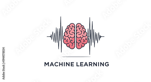 Artificial Intelligence Concept with Brain and Data Waves