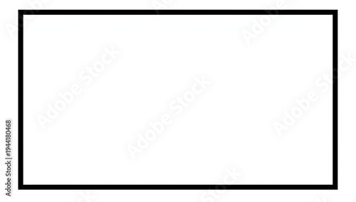 A simple white rectangle with a thick black border on a plain background
