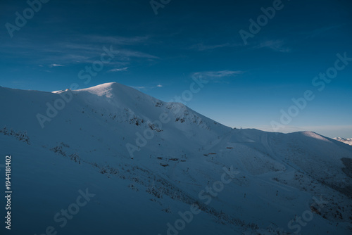 Bild auf Leinwand San lorenzo peak snowscape during ski mountaineering day