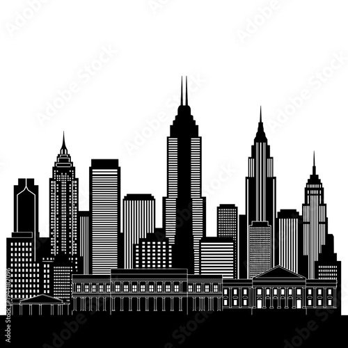 New York City Skyline Silhouette Illustration 2.