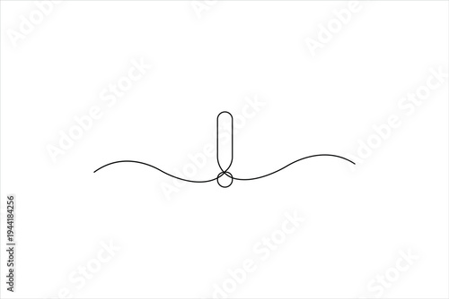 Danger sign continuous one line drawing of design isolated line art vector illustration