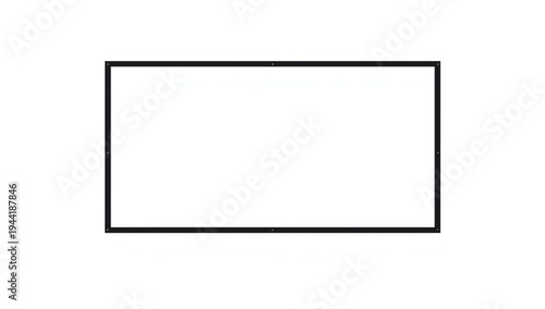 A simple black and white rectangular shape with a thick border