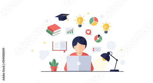 Young Adult Using Laptop Computer.