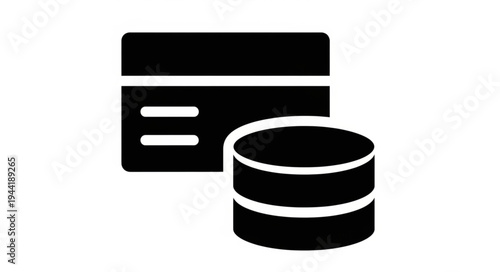 Credit Card and Coins Icon Representing Financial Transaction.