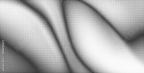 Halftone dots pattern wavy texture background.
Vector halftone texture overlay abstract splattered background.