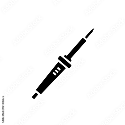 Silhouette of electric soldering iron vector illustration, flat design tool