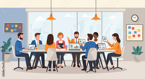 People sitting at a conference table.