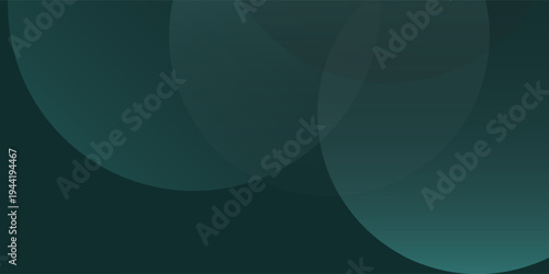 A dark green background with circles smooth color. Overlapping circle abstract. Suit for banner, wallpaper, design, poster, brochure