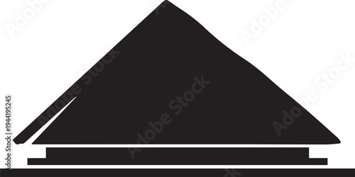 Triangular monument silhouette vector illustration for modern architectural structure icon