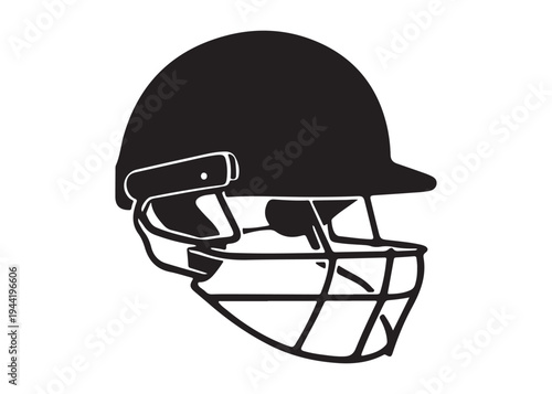 cricket helmet logo silhouette vector, batsman helmet logo silhouette vector illustration, safety helmet logo silhouette, sports protection equipment helmet logo silhouette design on white background